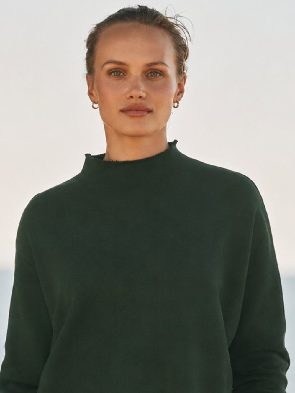 NEW Frank & Eileen Effie Triple Terry (Fleece) Capelet Dark Green XS